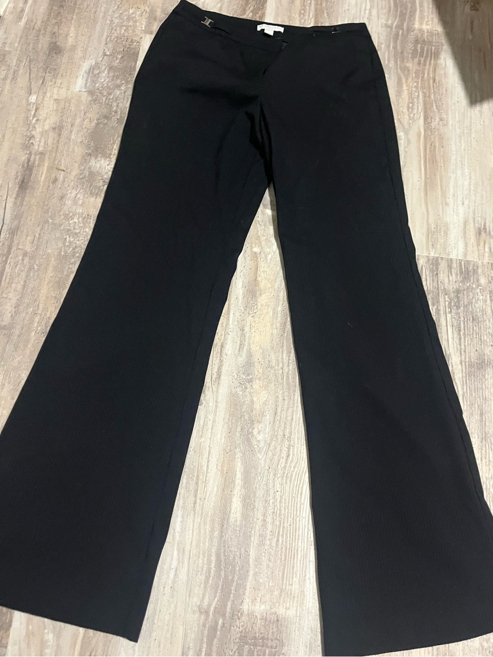 New York & Company Navy Blue Pinstripes Boot Cut Flare Pants